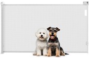 PawHut Gard Extensibil pentru Câini 0-144cm cu Blocare Automată, Alb | Aosom Romania