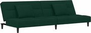 vidaXL Canapea extensibilă cu 2 locuri, 2 perne, verde închis catifea