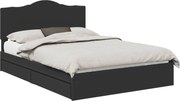 vidaXL Pat cu storage cu headboard Negru 150 x 200 cm Lemn compozit
