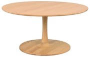Măsuță de cafea natural rotundă cu aspect de lemn de stejar 90x90 cm Hobart – Rowico