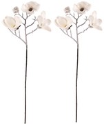 Set de flori Magnolia, 2 bucăți, alb cu zăpadă