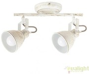 Plafoniera, Lustra cu 2 spoturi design VINTAGE, finisaj alb antic, Vivienne 5967 RX