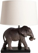 Lampa de masa elefant din polirasină, cu abajur din in si bumbac , "Savane"