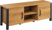 Comodă TV Olin 41 147 cm cu nișe - stejar caramel / negru supermat