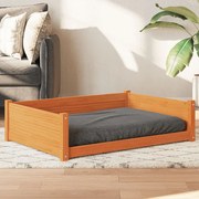 vidaXL Pat pentru câini, maro ceruit, 105,5x75,5x28 cm, lemn masiv pin