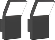 vidaXL Lămpi exterioare de perete cu LED 2 buc. negru, aluminiu turnat