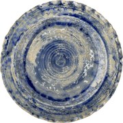 Platou de servire din ceramică albastră, cu finisaj artizanal, „Rowan", 27 x 2,5 cm