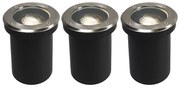 Set de 3 spoturi de sol exterioare din oțel reglabile IP65 - Delux