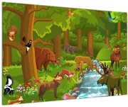 Tablou pentru copii cu animale (90x60 cm)