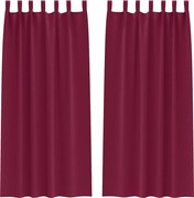 vidaXL Perdele Opaque cu Inel 2 pcs Roșu Vin 245 x 140 cm Poliester