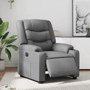 vidaXL Fotoliu rabatabil electric, gri, piele ecologică