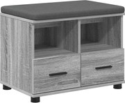 vidaXL Bancă pentru hol cu pernă cu sertar Sonoma gri 60 x 38 x 46 cm