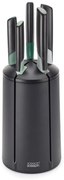 Set de cutite Joseph Joseph Elevate 10541, Otel japonez, Suport rotativ, Fara BPA, Negru/verde