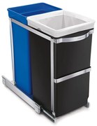 Coș de gunoi din plastic 35 l Dual - simplehuman