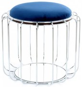 Taburet tapitat/masuta de cafea rotund/a Comfortable 50x50x45 cm albastru închis