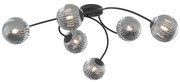 Lustră aplicată VIBRA 6xE14/10W/230V negru/gri