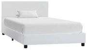 vidaXL Cadru de pat, alb, 90x200 cm, piele ecologică