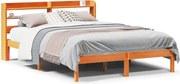 vidaXL Cadru de pat cu tăblie, maro ceruit, 120x200 cm, lemn masiv pin