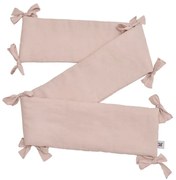 Mantinela de protectie din in roz pentru patut DUSTY PINK