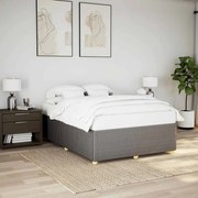 vidaXL Cadru de pat fără saltea, gri taupe, 140x190 cm, textil