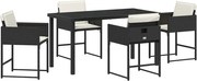 vidaXL Set de masă pentru grădină 5 pcs Negru poliratan