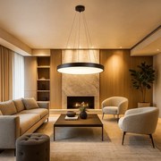 Lustra suspendata LED CCT si telecomanda Tesia 60cm, negru