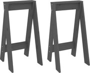 vidaXL Scaune, 2 buc., gri, 40x40x75 cm, lemn masiv de pin