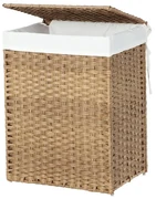 SongmicsHome Coș de rufe din ratan sintetic AVA, 90L, maro natural