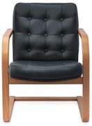 Scaun de conferinta ATLAS EXTRA CF piele naturala, Negru