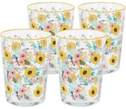 Set de 4 pahare Flowers & Fruits 510 ml , galben