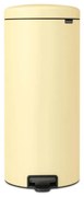 Cos de gunoi cu pedala Brabantia NewIcon 1008852, 30 L, Inchidere usoara, Baza antiderapantă, Galben