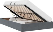 vidaXL Pat cu storage cu headboard Gri închis 120 x 190 cm Catifea