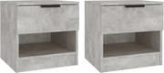 vidaXL Noptiere, 2 buc., gri beton, lemn prelucrat