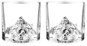 Set pahare pentru whisky LIITON 1006969, Cristal, 250 ml, 2 buc, Fund 3D, Transparent