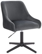 HR920CROSS Scaun Grafit din Catifea cu Bază Neagră