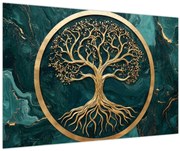 Tablou – Arborele vieții auriu în marmură (90x60 cm)