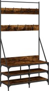 vidaXL Suport de haine cu raft de pantofi stejar fumuriu, 100x40x184cm