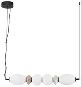 Pendul LED decorativ ceramic mocha, gri, alb, PALLINA