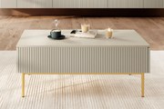 Masuta de cafea Nicole 120 cm - cashmir / picioare aurii