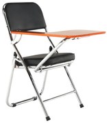 Scaun conferinta cu masuta, negru/natural, TEKER