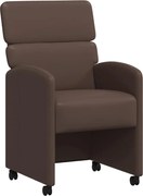 vidaXL Scaune de dining cu roți cu roți 2 pcs Maro 58 x 65 x 98 cm