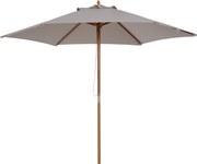 Outsunny Umbrelă de Grădină 2.5x2.3m Parasolar cu 6 Nervuri din Lemn și Poliester Crem | Aosom Romania