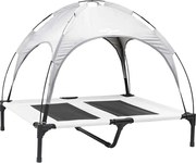 vidaXL Pat pentru câini Manual Gri argintie 92 x 77 x 82,5 cm Oțel