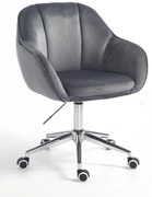HR2055K Scaun Grafit din Catifea cu Bază Cromata