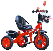 Tricicleta cu pedale pentru copii 2-5 ani, 2 cosuri depozitare, Roșu