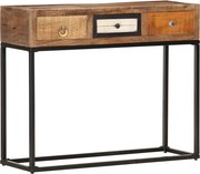 vidaXL Masă consolă, auriu, 90 x 30 x 75 cm, lemn masiv reciclat
