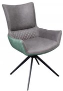 Set 2 scaune pivotante Alpine gri/ verde
