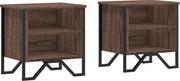 vidaXL Noptiere, 2 buc., stejar maro, 40x30x40 cm, lemn prelucrat