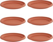 vidaXL Tavă rotundă pentru flori 6 pcs Roșu cărămidă Ø 21,5 x 2,5 cm