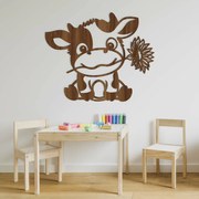 DUBLEZ | Autocolant din lemn pentru peretele din camera copiilor - Văcuța